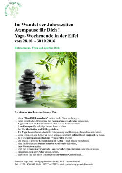 Flyer Yogawochenende Oktober 2016