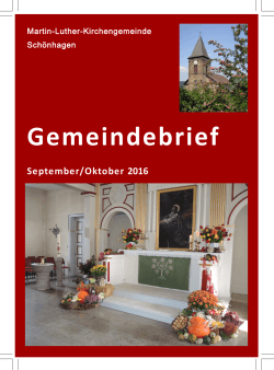Gemeindebrief - Kirchengemeinde Schönhagen