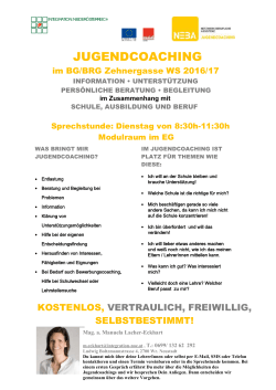 jugendcoaching - BG Zehnergasse