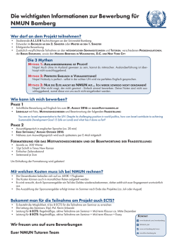 Die wichtigsten Informationen zur Bewerbung f&uuml;r NMUN Bamberg