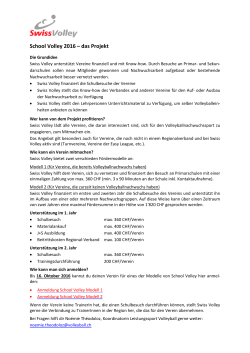 Infoblatt &laquo;School Volley 2016
