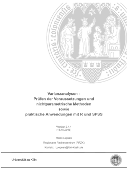Varianzanalysen - Universität zu Köln
