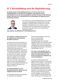 ICT Berufsbildung und die Digitalisierung - News de