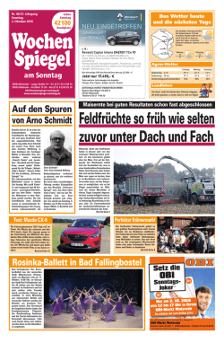 Feldfrüchte so früh wie selten zuvor unter Dach und Fach