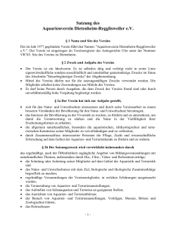 Satzung des - Aquarienverein Dietenheim