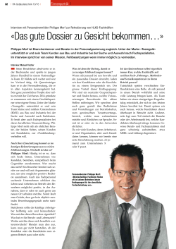 Interview "hk geb&auml;udetechnik" - TEAMGOLD Z&uuml;rich, Philippe Morf
