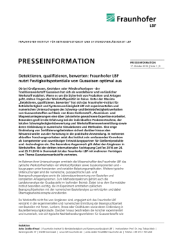 Detektieren, qualifizieren, bewerten / Fraunhofer