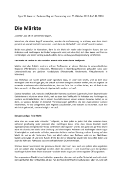 Die Märkte - egon w. kreutzer.de