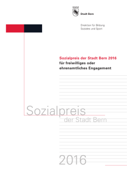 Sozialpreis - Stadt Bern
