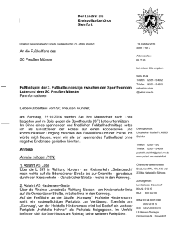 Den vollständigen Fanbrief der Polizei Steinfurt zum Nachlesen gibt