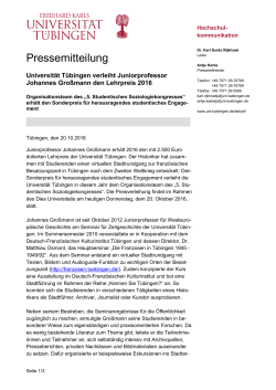 Pressemitteilung - Universität Tübingen