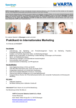 Praktikant/-in Internationales Marketing