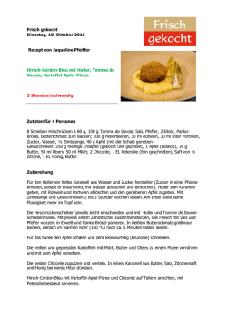 Hirsch-Cordon Bleu mit Holler, Tomme de Savoie