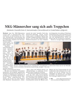 NKG-Männerchor sang sich aufs Treppchen - Nicolaus