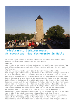 Trödelmarkt, Oldtimermesse, Streuobsttag: das