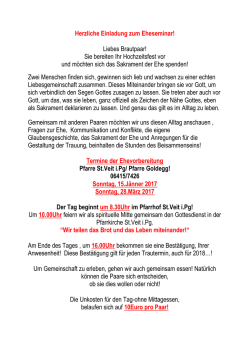 Herzliche Einladung zum Eheseminar!