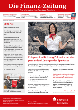 Die Finanz-Zeitung - Sparkasse Bensheim