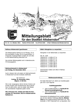 Mitteilungsblatt Nr. 32 - 21.10. - in der Stadt Oberndorf am Neckar