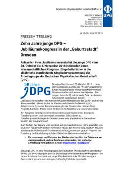 Zehn Jahre junge DPG - Deutsche Physikalische Gesellschaft