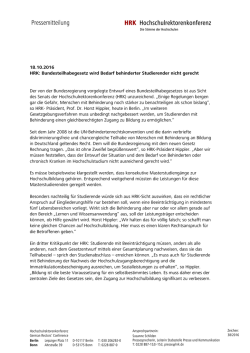 HRK Hochschulrektorenkonferenz Pressemitteilung
