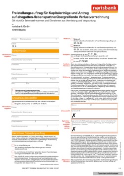 norisbank Freistellungsauftrag