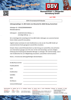 SEPA Lastschrift Mandat BBV M+M