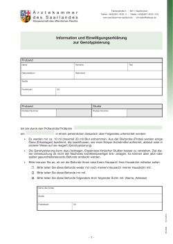 Information und Einwilligungserkl&auml;rung zur Genotypisierung