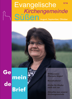 Gemeindebrief Ausgabe 3/2016 - Evangelische Kirchengemeinde