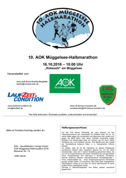 10. AOK Müggelsee-Halbmarathon