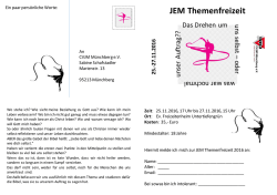 JEM Themenfreizeit - CVJM M&uuml;nchberg eV