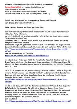 Inhalt der Kundenmail an interessierte G&auml;ste und