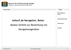 teltarif.de Navigation, Reise: Ideales Umfeld zur Bewerbung von