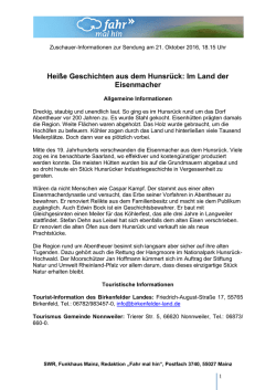 Informationen zur Sendung in einer PDF zum Herunterladen