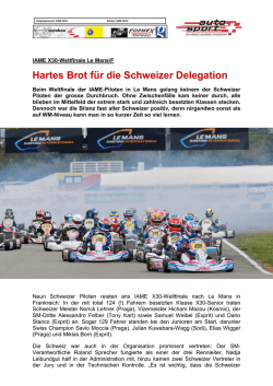 Hartes Brot f&uuml;r die Schweizer Delegation