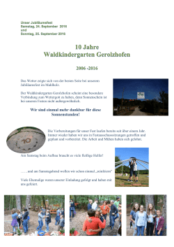 Bericht - Waldkindergarten Gerolzhofen