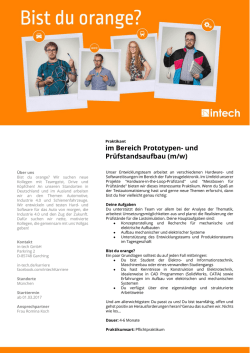 im Bereich Prototypen- und Pr&uuml;fstandsaufbau (m/w)