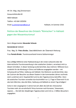 in Hallstatt gegen den Massentourismus! - Salzkammergut