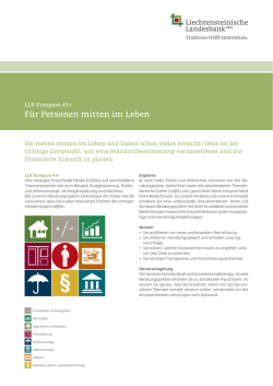 Für Personen mitten im Leben - Liechtensteinische Landesbank
