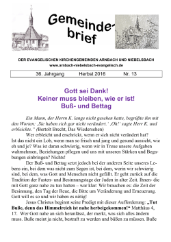 Herbst 2016 - Evangelische Kirchengemeinden Arnbach und