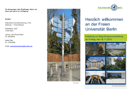 Flyer zur Veranstaltung - Freie Universität Berlin