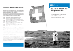 Jubil&auml;umsanlass - Archiv f&uuml;r Zeitgeschichte