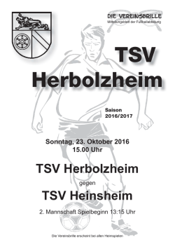 Die Vereinsbrille vom 23.10.16 gegen TSV