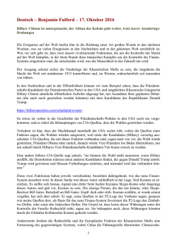 Deutsch -- Benjamin Fulford -- 17-10-2016 - Terra