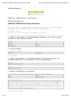 DGAP-DD: CHORUS Clean Energy AG deutsch