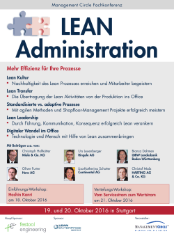 Broschüre Lean Administration Konferenz 2016