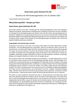 Gutes Essen, gutes Gewissen f&uuml;r alle - SPD
