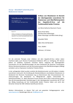 Informationen - düsseldorf university press (dup)