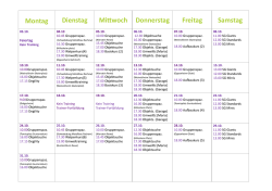 Trainingsplan Oktober 2016