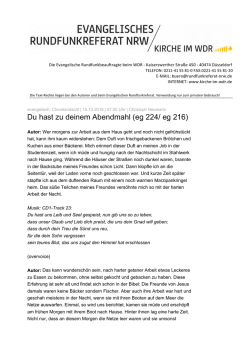 Du hast zu deinem Abendmahl (eg 224/ eg 216)
