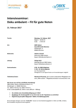 Intensivseminar: Doku ambulant &ndash; Fit f&uuml;r gute Noten